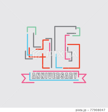 46th Years Anniversary Logo Birthday Celebration Abstract Design Vector Illustration. 77908047