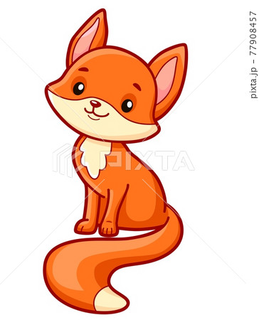 Cute fox cartoon-插圖素材[77908457] - PIXTA圖庫