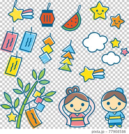 210524_Tanabata illustration set_lined navy 77908586
