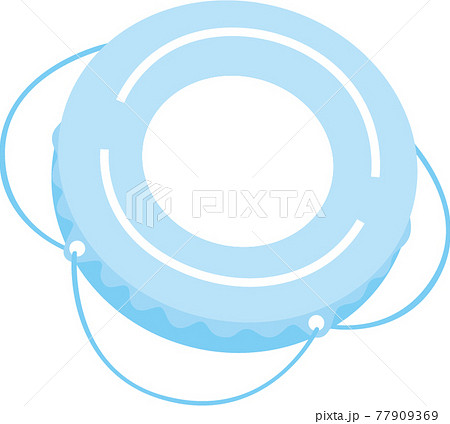 水色のシンプルな浮き輪 水色のシンプルな浮き輪 77909369