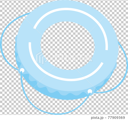 水色のシンプルな浮き輪 水色のシンプルな浮き輪 77909369