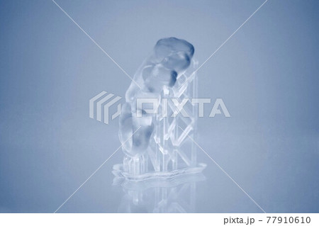 Human jaw printed on 3d printer of photopolymer. 77910610