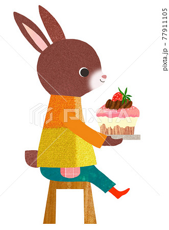 Rabbit Sitting On A Chair Stock Illustration