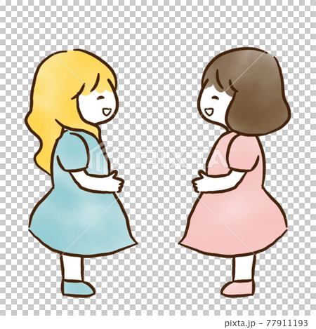 Two girls smile Two girls smile 77911193