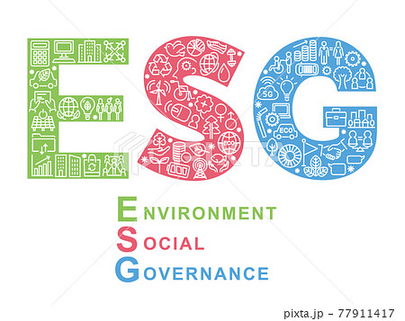 ESG デザイン文字 ESG デザイン文字 77911417