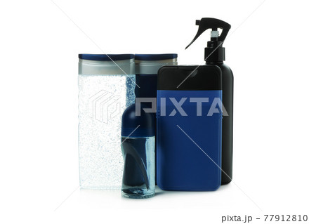 Men's hygiene tools isolated on white background 77912810