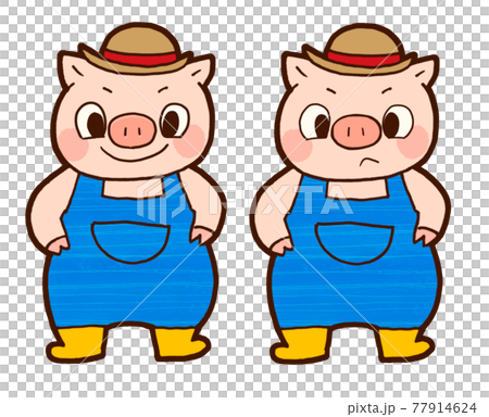 The youngest pig facial expression set of the three little pigs in a fairy tale The youngest pig facial expression set of the three little pigs in a fairy tale 77914624