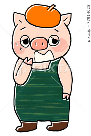 童話三匹のこぶたお兄ちゃんぶたのイラスト焦り顔2のイラスト素材 童話三匹のこぶたお兄ちゃんぶたのイラスト焦り顔2のイラスト素材