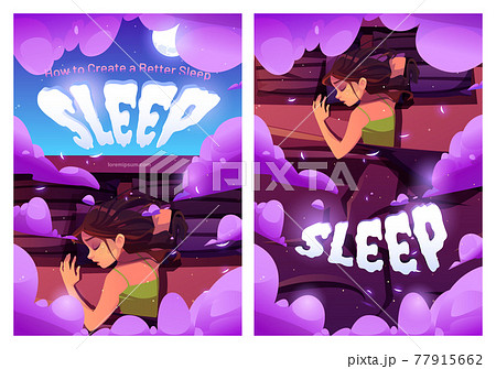 How To Create A Better Sleep Cartoon Ad Poster のイラスト素材