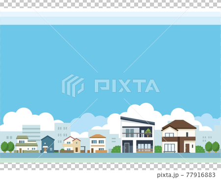 Illustration material of residential area scenery Illustration material of residential area scenery 77916883