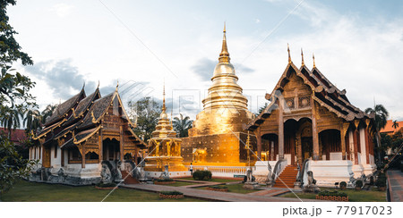 Golden Thai temples and pagodas 77917023
