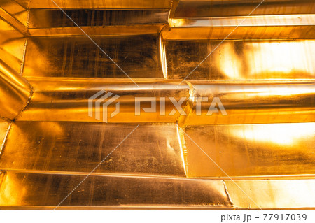 Gold background Golden Thai temples and pagodas 77917039