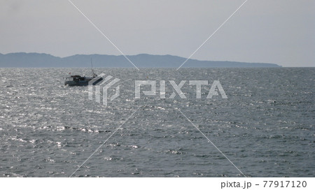 笹川流れの日本海上を遊覧する遊覧船 77917120