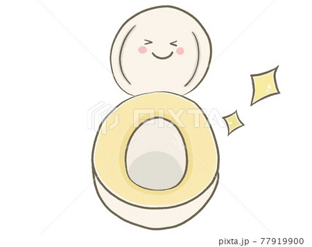 かわいい笑顔のデフォルメトイレのイラスト素材