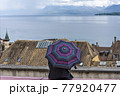 view of old city of Nyon, canton of Vaud in Switzerland 77920477