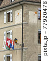 sundial on a house in old city of Nyon, canton of Vaud in Switzerland 77920478