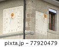 sundial on a house in old city of Nyon, canton of Vaud in Switzerland 77920479