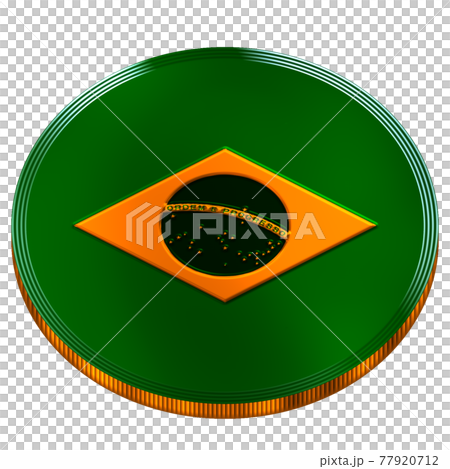 A bronze medal designed with the flag of the Federal Republic of Brazil in metal tone created by 3DCG A bronze medal designed with the flag of the Federal Republic of Brazil in metal tone created by 3DCG 77920712