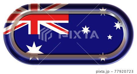 3DCGで作成したメタル(金属)調のオーストラリアの国旗の金属プレート 77920723