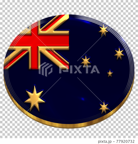 Gold medal designed with the Australian flag in metal tone created by 3DCG Gold medal designed with the Australian flag in metal tone created by 3DCG 77920732