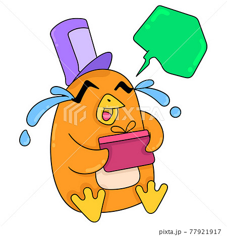 cheerful faced penguin carrying a happy birthday gift box, doodle icon image kawaii cheerful faced penguin carrying a happy birthday gift box, doodle icon image kawaii 77921917