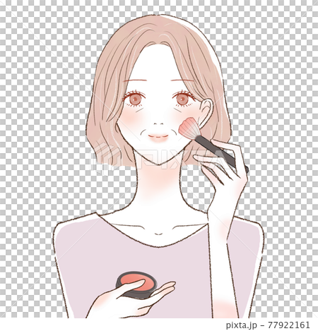 塗腮紅的中年婦女 77922161