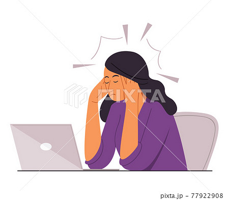 Woman is Feeling Stress Out with a Job. Woman is Feeling Stress Out with a Job. 77922908