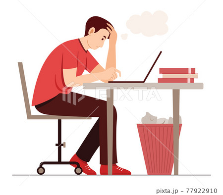 The Freelance Man Feel Confused While Working with Laptop. The Freelance Man Feel Confused While Working with Laptop. 77922910