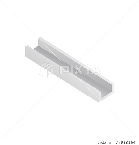 Mockup of steel beam in shape of clamp, realistic vector illustration isolated. 77923164