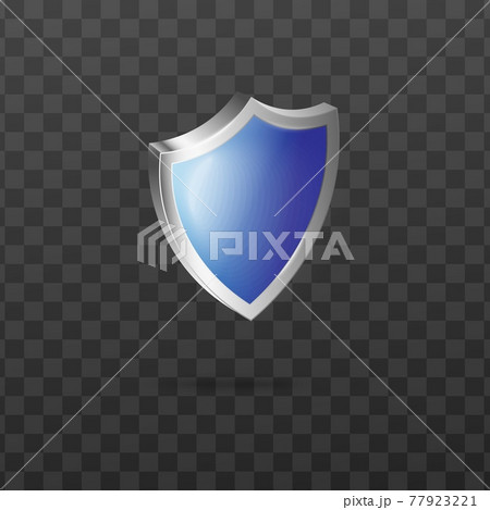 Blank blue glass security guard shield with silver frame a vector 3d illustration Blank blue glass security guard shield with silver frame a vector 3d illustration 77923221