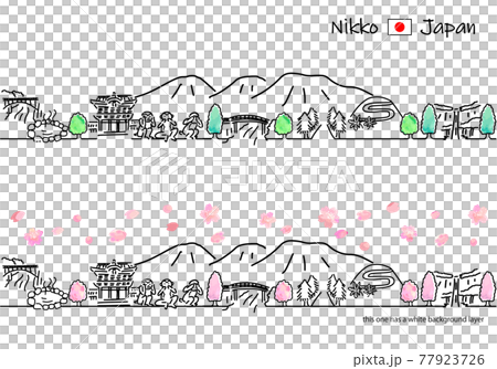 Simple line drawing set of spring sunlight cityscape Simple line drawing set of spring sunlight cityscape 77923726