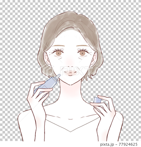 塗潤唇膏的中年婦女 77924625