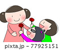 お母さんにプレゼントをする子供 77925151