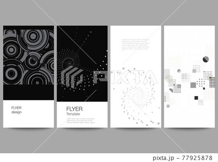 Vector layout of flyer, banner design templates for website advertising design, vertical flyer design. Abstract technology black color science background. Digital data visualization. High tech concept Vector layout of flyer, banner design templates for website advertising design, vertical flyer design. Abstract technology black color science background. Digital data visualization. High tech concept 77925878