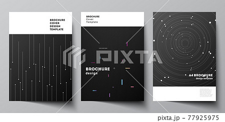 Vector layout of A4 format cover mockups design templates for brochure, flyer layout, booklet, cover design, book design, brochure cover. Tech science future background, space astronomy concept. Vector layout of A4 format cover mockups design templates for brochure, flyer layout, booklet, cover design, book design, brochure cover. Tech science future background, space astronomy concept. 77925975