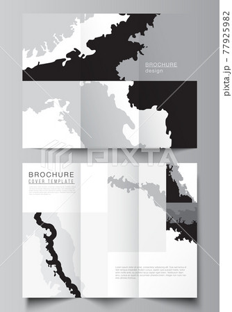 Vector layouts of covers design template for trifold brochure, flyer layout, magazine, book design, brochure cover, advertising mockup. Landscape background decoration, halftone pattern grunge texture Vector layouts of covers design template for trifold brochure, flyer layout, magazine, book design, brochure cover, advertising mockup. Landscape background decoration, halftone pattern grunge texture 77925982
