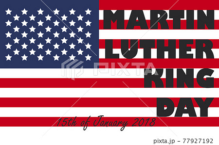 Martin Luther King Day, poster, banner, festive poster with white stars, American flag 77927192