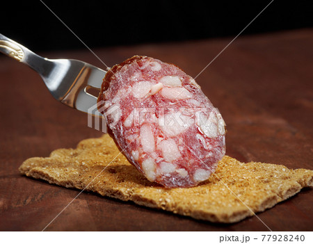 Salami canape. 77928240