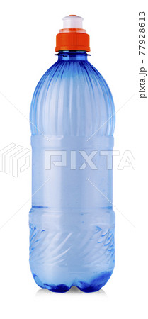 close up Plastic blue bottle isolated on white background close up Plastic blue bottle isolated on white background 77928613