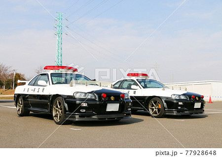 埼玉県警察本部 高速道路交通警察隊 パトカー スカイライン Gtr R34の写真素材