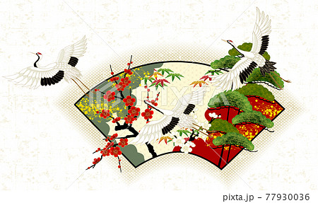 鶴　扇　松竹梅　白 77930036