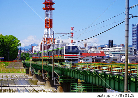 浅川橋梁を往来する八高線 浅川橋梁を往来する八高線 77930129