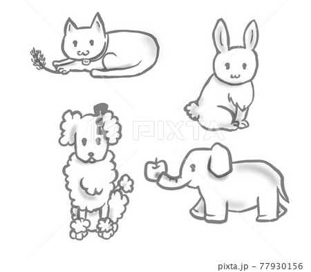 動物の判子風イラスト 動物の判子風イラスト 77930156