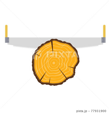 hand saw and tree stump 77931900