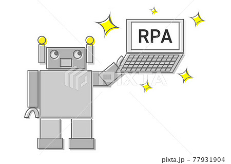 Rpaロボットとコンピューターのイラスト素材