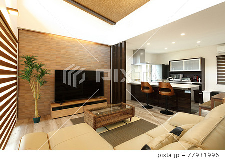 お洒落なリビングダイニングキッチン イメージ 77931996