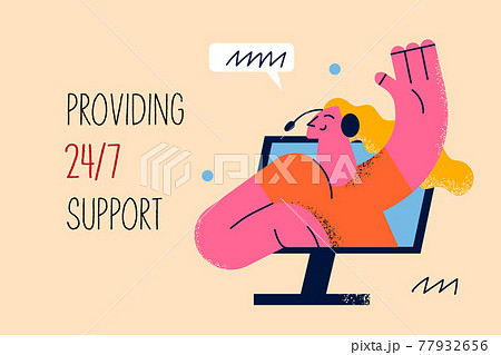 Customer service worker providing support concept 77932656