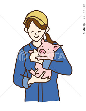 農業女子 畜産女子 養豚 女性 イラスト 農業女子 畜産女子 養豚 女性 イラスト 77933046
