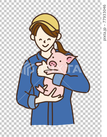 農業女子 畜産女子 養豚 女性 イラスト 農業女子 畜産女子 養豚 女性 イラスト 77933046
