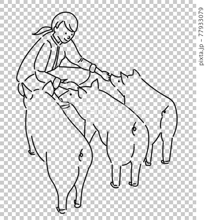農業女子 畜産女子 養豚 女性 イラスト 農業女子 畜産女子 養豚 女性 イラスト 77933079